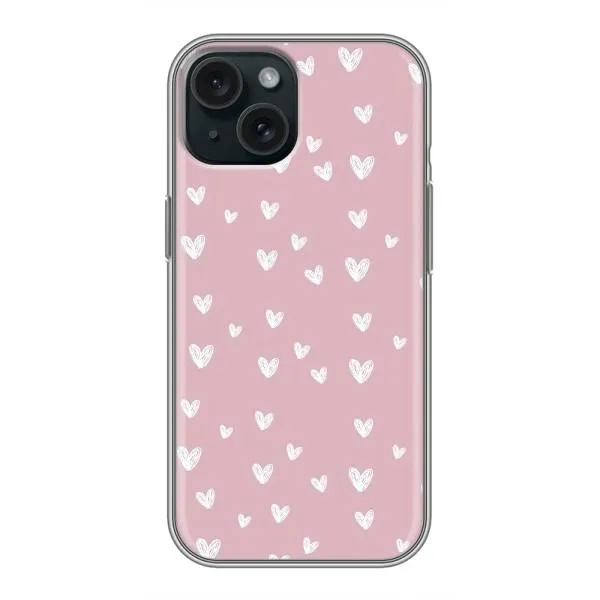 Чехол с принтом «Сердечки на розовом» для iPhone 15 Чехол с принтом «Сердечки на розовом» для iPhone 15