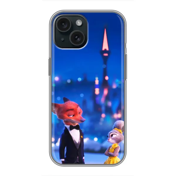 Чехол с принтом «Романтический вечер Зверополис» для iPhone 15 Чехол с принтом «Романтический вечер Зверополис» для iPhone 15