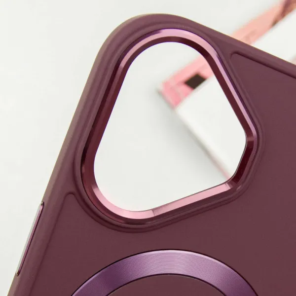 TPU чохол Bonbon Metal Style with Magnetic Fit для Apple iPhone 16 Plus (6.7") — Бордовий — фото 3 TPU чохол Bonbon Metal Style with Magnetic Fit для Apple iPhone 16 Plus (6.7") — Бордовий — фото 3