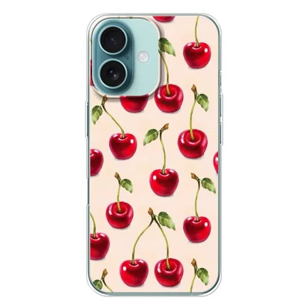 Чехол с принтом «Вишня» для iPhone 16 Plus Чехол с принтом «Вишня» для iPhone 16 Plus