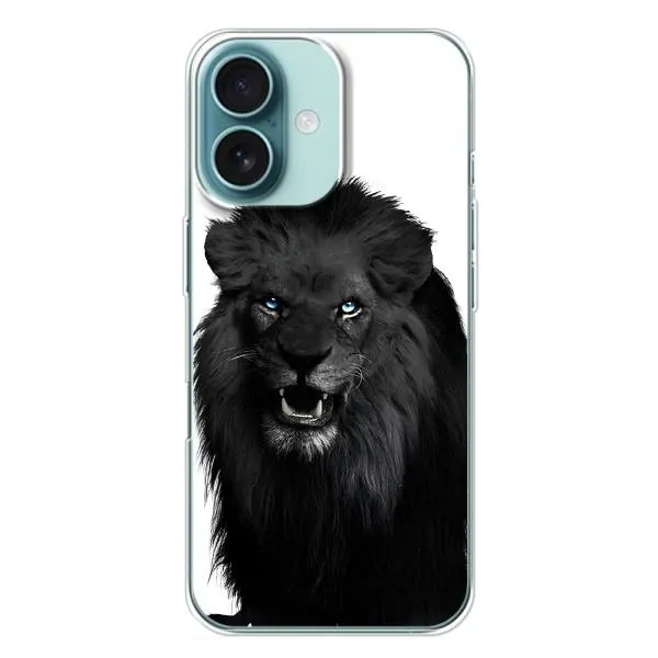 Чехол с принтом «Черный ЛЕВ» для iPhone 16 Plus