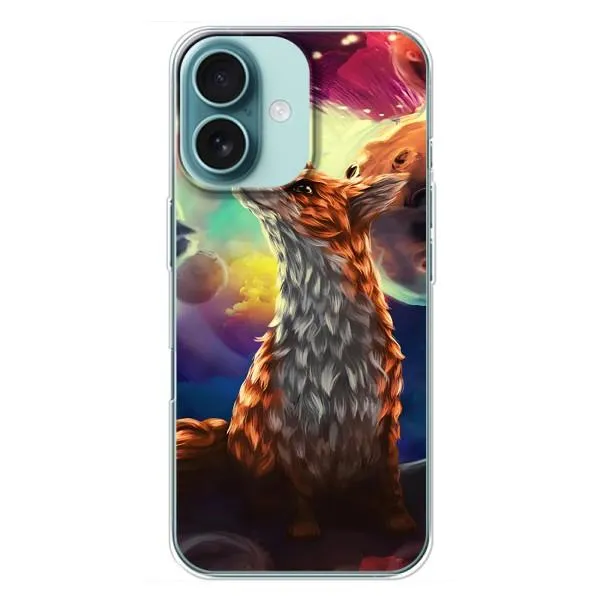 Чехол с принтом «Лисица в космосе» для iPhone 16 Plus