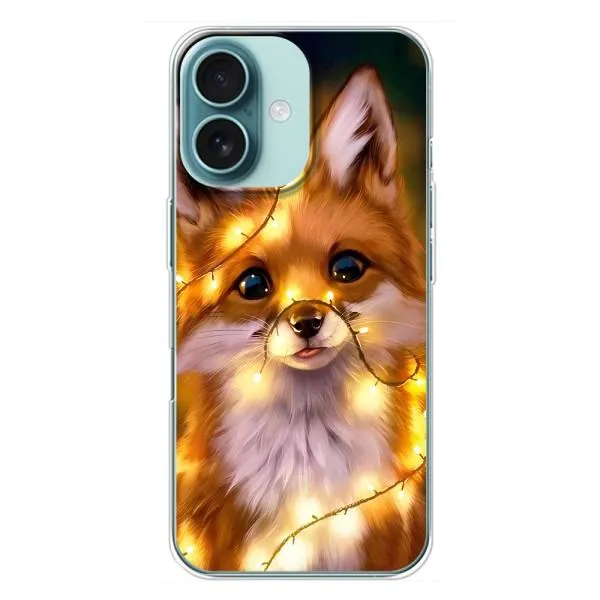 Чехол с принтом «Лисичка в гирляндах» для iPhone 16 Plus