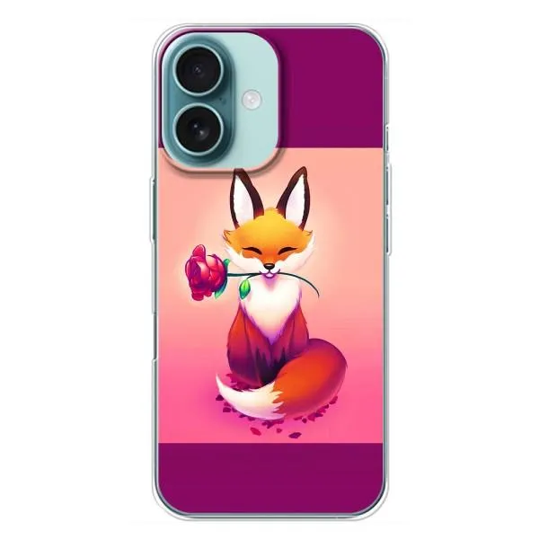 Чехол с принтом «Лисичка с розочкой» для iPhone 16 Plus