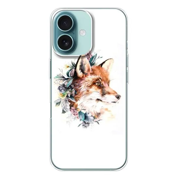 Чехол с принтом «Лисичка в цветочках» для iPhone 16 Plus