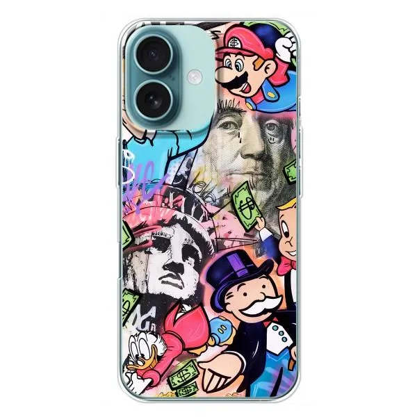 Чехол с принтом «Monopoly man» для iPhone 16 Plus Чехол с принтом «Monopoly man» для iPhone 16 Plus