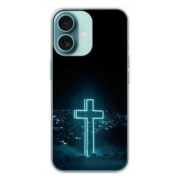 Чехол с принтом «Крест и город» для iPhone 16 Plus Чехол с принтом «Крест и город» для iPhone 16 Plus