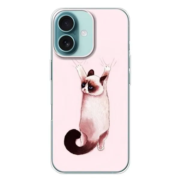 Чехол с принтом «Котик падает» для iPhone 16 Plus Чехол с принтом «Котик падает» для iPhone 16 Plus