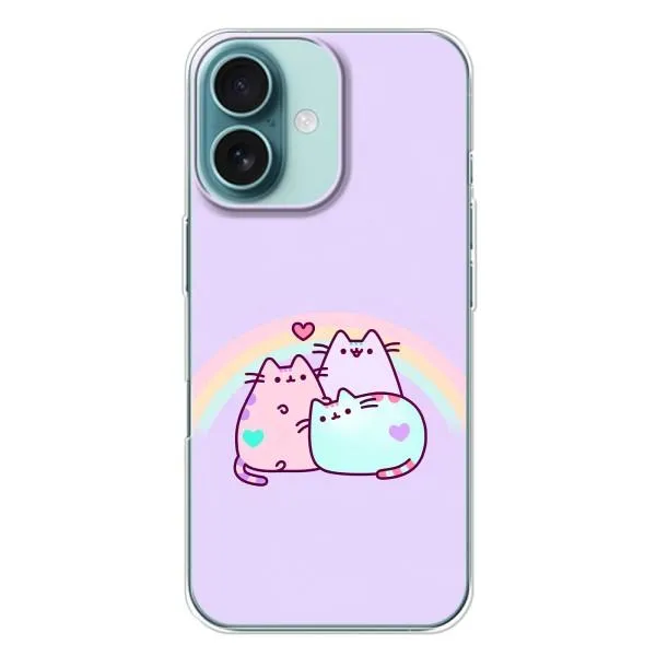 Чехол с принтом «Радужные котики» для iPhone 16 Plus Чехол с принтом «Радужные котики» для iPhone 16 Plus