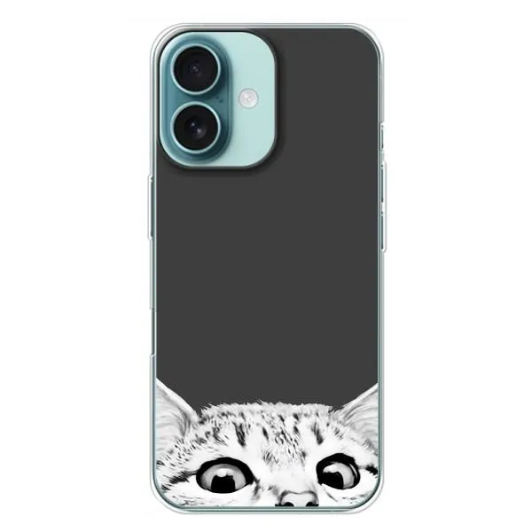 Чехол с принтом «Выглядывает кот» для iPhone 16 Plus Чехол с принтом «Выглядывает кот» для iPhone 16 Plus