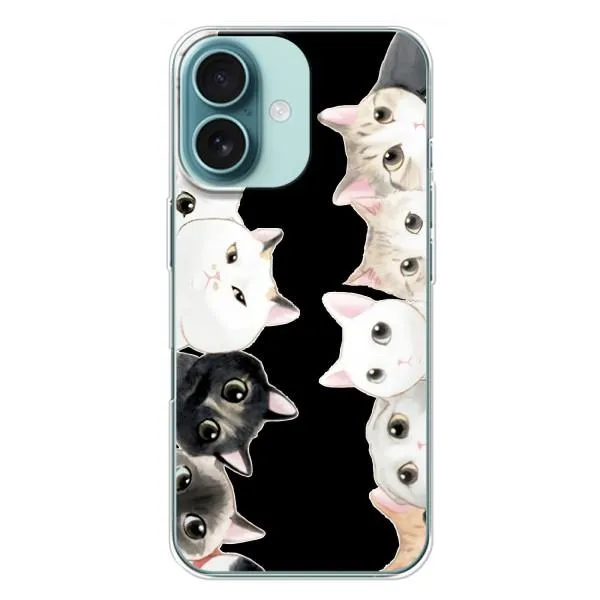 Чехол с принтом «Взгляд котов» для iPhone 16 Plus Чехол с принтом «Взгляд котов» для iPhone 16 Plus