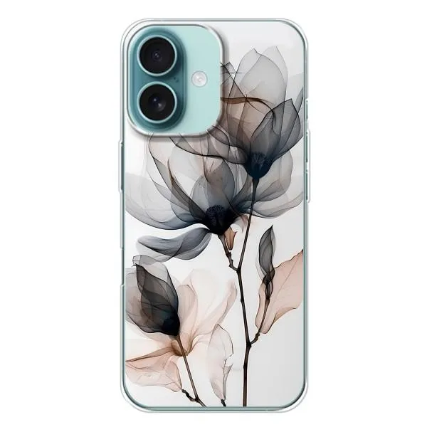 Чехол с принтом «Цветы на белом» для iPhone 16 Plus