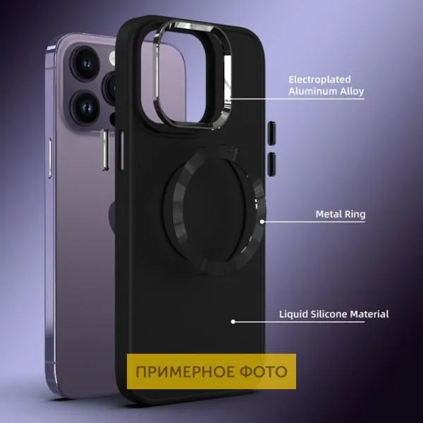 TPU чохол Bonbon Metal Style with Magnetic Fit для Apple iPhone 16 Pro Max (6.9") — Чорний — фото 3