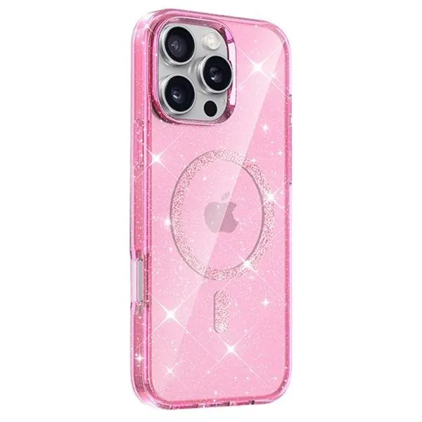 Чехол TPU Eclipse Sparkle Magnetic Fit для Apple iPhone 16 Pro Max (6.9") — Розовый — фото 2