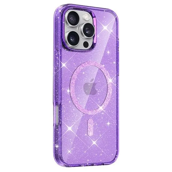 Чехол TPU Eclipse Sparkle Magnetic Fit для Apple iPhone 16 Pro Max (6.9") — Фиолетовый — фото 2