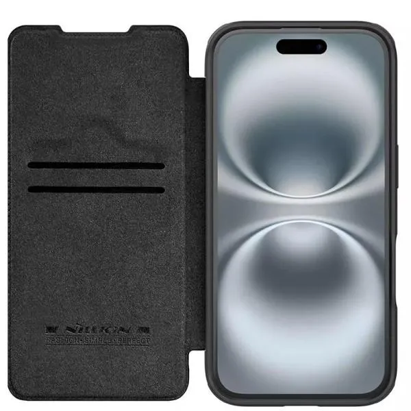 Шкіряний чохол-книжка Nillkin Qin Prop для Apple iPhone 16 Pro Max (6.9") — Чорний — фото 4 Шкіряний чохол-книжка Nillkin Qin Prop для Apple iPhone 16 Pro Max (6.9") — Чорний — фото 4
