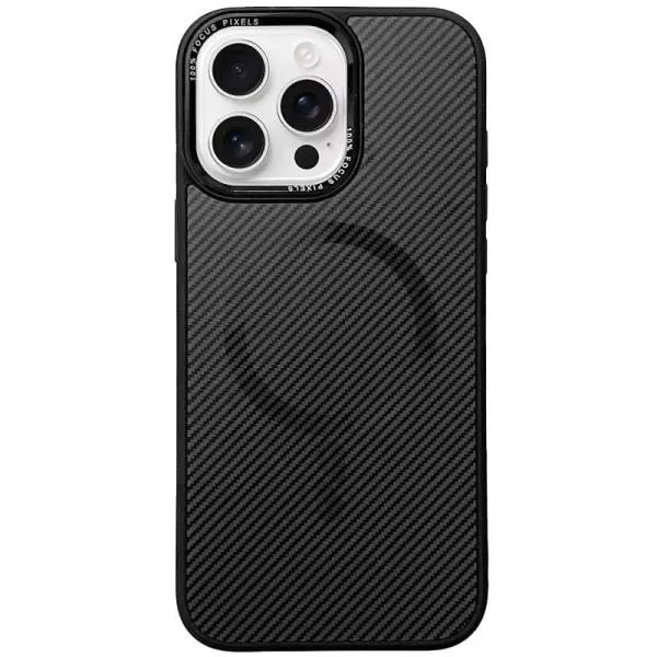 Чехол TPU+PC Carbon Mirage with Magnetic Fit для Apple iPhone 16 Pro Max (6.9") — Черный — фото 3 Чехол TPU+PC Carbon Mirage with Magnetic Fit для Apple iPhone 16 Pro Max (6.9") — Черный — фото 3
