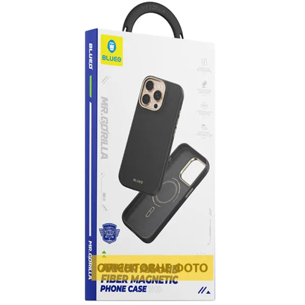 TPU+PC чехол Blueo Aramid Fiber with Magnetic Fit для Apple iPhone 16 Pro Max (6.9") — Черный — фото 1 TPU+PC чехол Blueo Aramid Fiber with Magnetic Fit для Apple iPhone 16 Pro Max (6.9") — Черный — фото 1