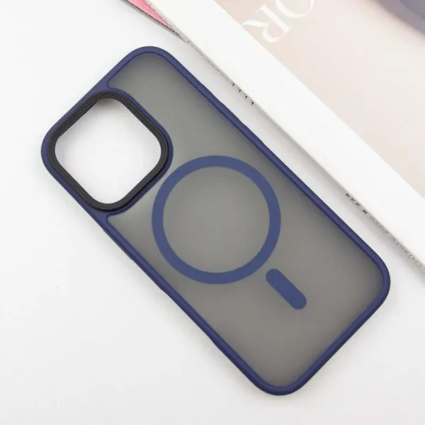 TPU+PC чехол Metal Buttons with Magnetic Fit для Apple iPhone 16 Pro Max (6.9") — Синий — фото 2