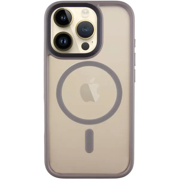 TPU+PC чехол Metal Buttons with Magnetic Fit для Apple iPhone 16 Pro Max (6.9") — Серый — фото 1