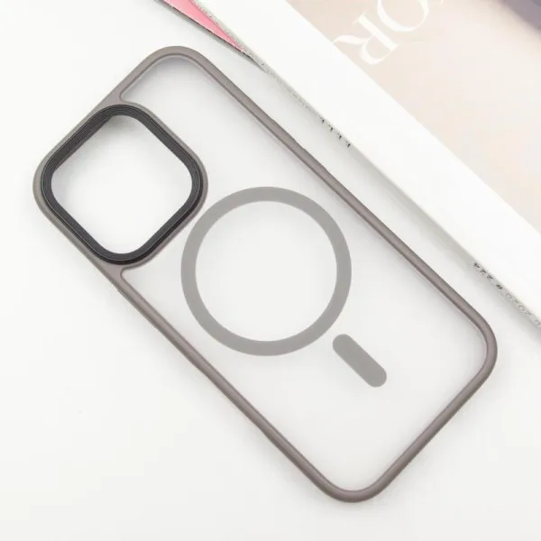 TPU+PC чехол Metal Buttons with Magnetic Fit для Apple iPhone 16 Pro Max (6.9") — Серый — фото 2