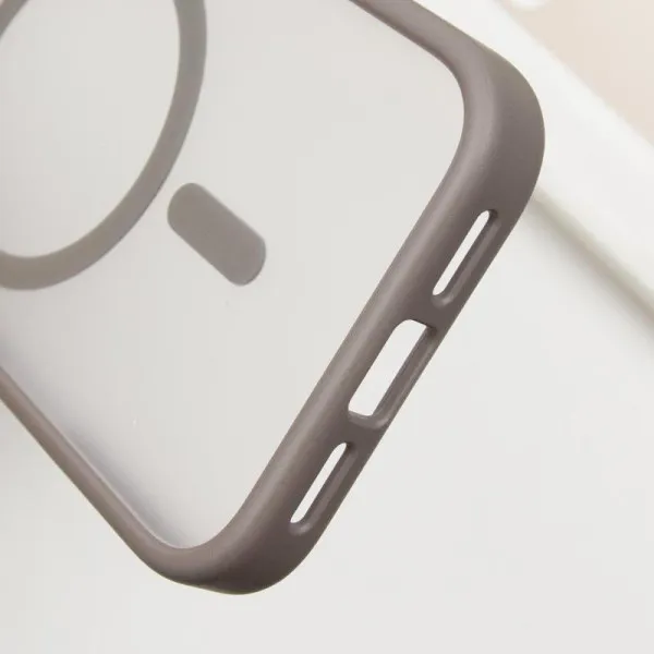 TPU+PC чехол Metal Buttons with Magnetic Fit для Apple iPhone 16 Pro Max (6.9") — Серый — фото 5