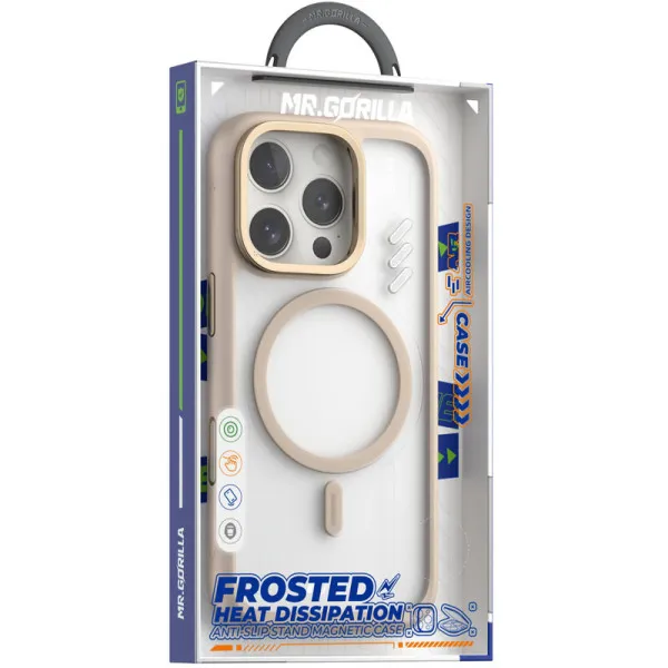 TPU+PC чехол Blueo Frosted Heat Dissip. with MagSafe для Apple iPhone 16 Pro Max (6.9") — Золотой — фото 2