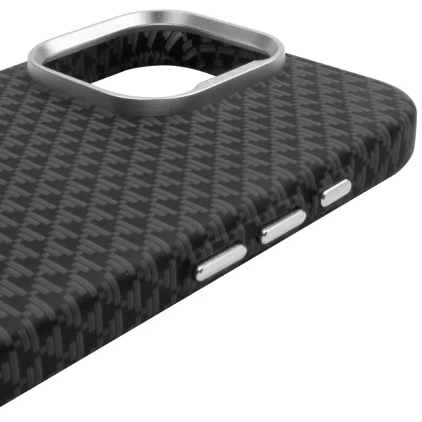 Чехол TPU+PC KVZV Triangular Pattern with Magnetic Fit для Apple iPhone 16 Pro Max (6.9") — Черный — фото 4 Чехол TPU+PC KVZV Triangular Pattern with Magnetic Fit для Apple iPhone 16 Pro Max (6.9") — Черный — фото 4