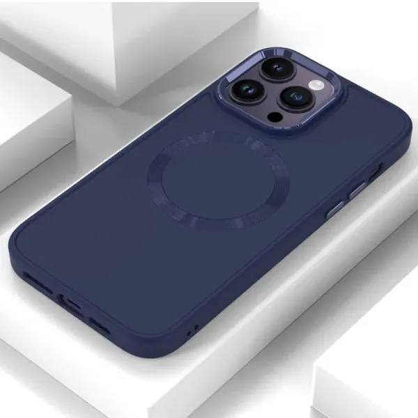 TPU чохол Bonbon Metal Style with Magnetic Fit для Apple iPhone 16 Pro Max (6.9") — Синій — фото 2 TPU чохол Bonbon Metal Style with Magnetic Fit для Apple iPhone 16 Pro Max (6.9") — Синій — фото 2