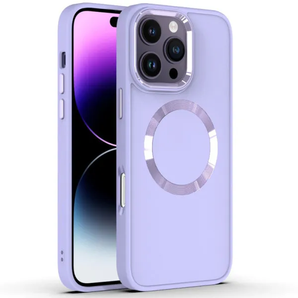 TPU чохол Bonbon Metal Style with Magnetic Fit для Apple iPhone 16 Pro Max (6.9") — Бузковий — фото 1