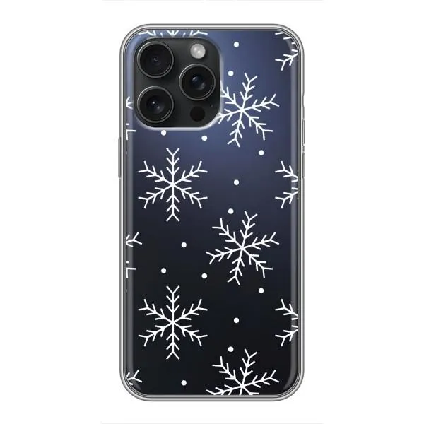 Чехол с принтом «Белые снежинки» для iPhone 16 Pro Max