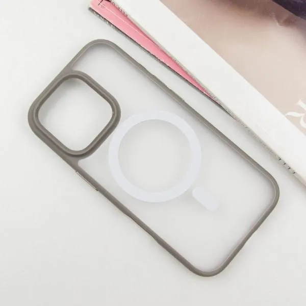 TPU+PC чохол Blueo Skin Friendly Frosted with Magnetic Fit для Apple iPhone 16 Pro (6.3") — Сірий — фото 2 TPU+PC чохол Blueo Skin Friendly Frosted with Magnetic Fit для Apple iPhone 16 Pro (6.3") — Сірий — фото 2