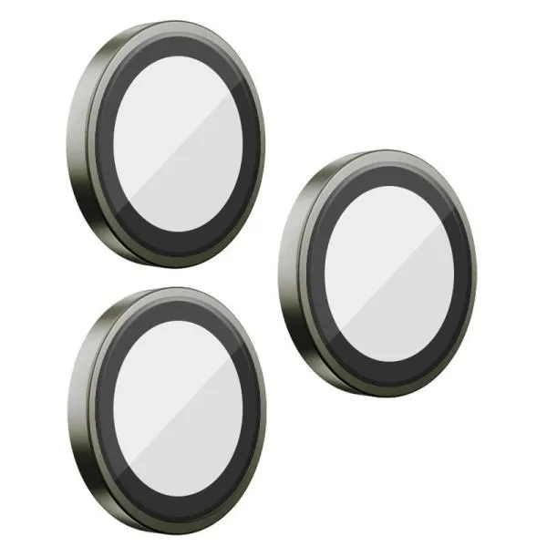 Защитное стекло BlueO Metal на камеру для Apple iPhone 16 Pro / 16 Pro Max / 15 Pro / 15 Pro Max — Серый — фото 1