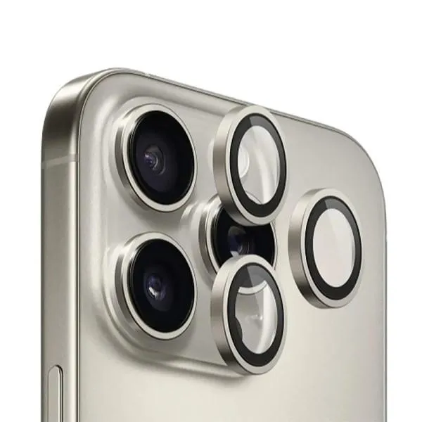 Защитное стекло BlueO Metal на камеру для Apple iPhone 16 Pro / 16 Pro Max / 15 Pro / 15 Pro Max — Серый — фото 3