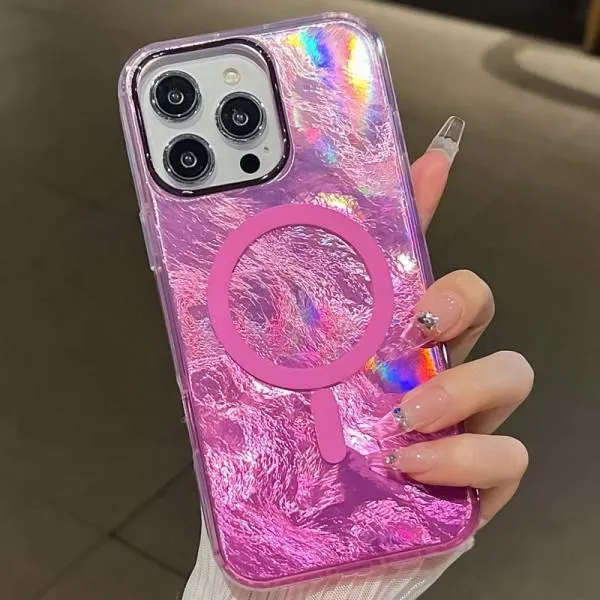 Чехол TPU Shiny Mountain Magnetic Fit для Apple iPhone 16 Pro (6.3") — Розовый — фото 2