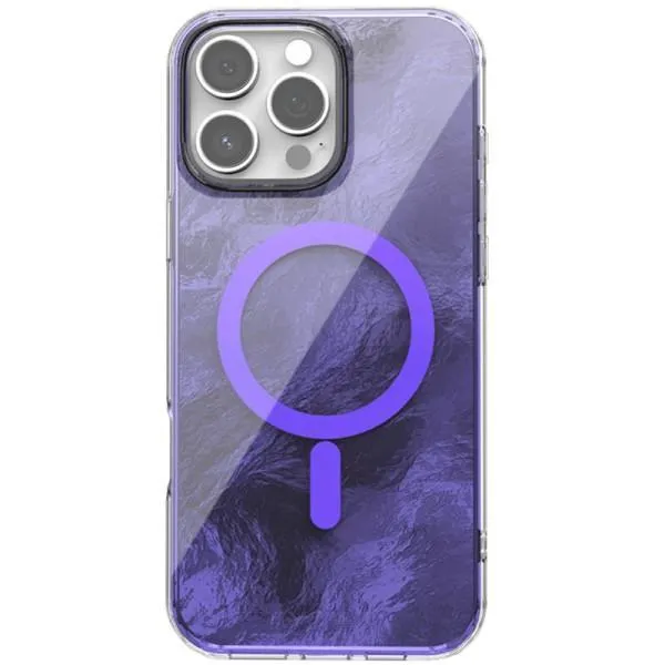 Чехол TPU Shiny Mountain Magnetic Fit для Apple iPhone 16 Pro (6.3") — Фиолетовый — фото 1 Чехол TPU Shiny Mountain Magnetic Fit для Apple iPhone 16 Pro (6.3") — Фиолетовый — фото 1