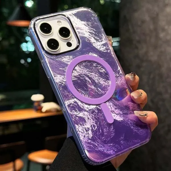 Чехол TPU Shiny Mountain Magnetic Fit для Apple iPhone 16 Pro (6.3") — Фиолетовый — фото 3 Чехол TPU Shiny Mountain Magnetic Fit для Apple iPhone 16 Pro (6.3") — Фиолетовый — фото 3