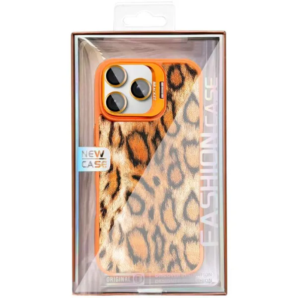 Чехол TPU+PC Wild Leopard with Magnetic Fit and Lens для Apple iPhone 16 Pro (6.3") — Оранжевый — фото 2