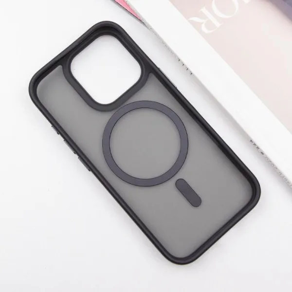 TPU+PC чохол Metal Buttons with Magnetic Fit для Apple iPhone 16 Pro (6.3") — Чорний — фото 3 TPU+PC чохол Metal Buttons with Magnetic Fit для Apple iPhone 16 Pro (6.3") — Чорний — фото 3