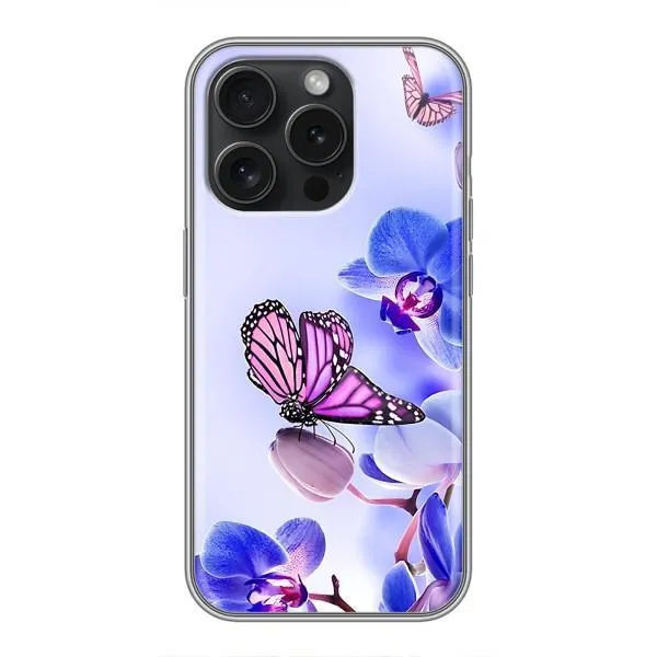 Чехол с принтом «Бабочка на цветочке» для iPhone 16 Pro