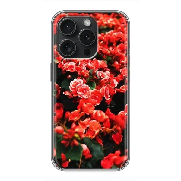 Чехол с принтом «Цветы красные» для iPhone 16 Pro