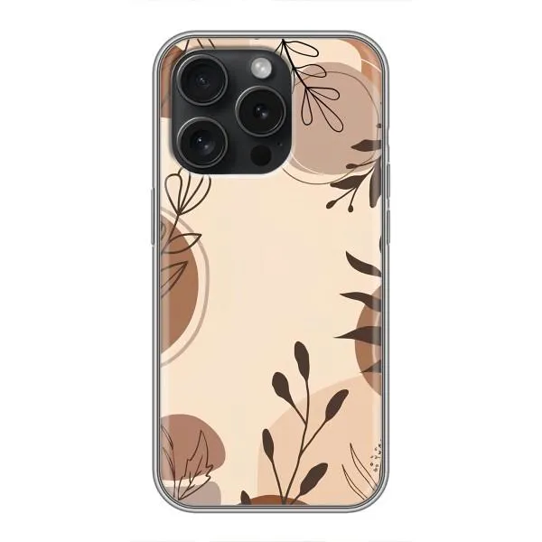 Чехол с принтом «Коричневые цветы» для iPhone 16 Pro