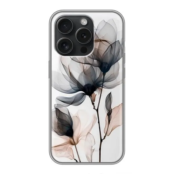 Чехол с принтом «Цветы на белом» для iPhone 16 Pro