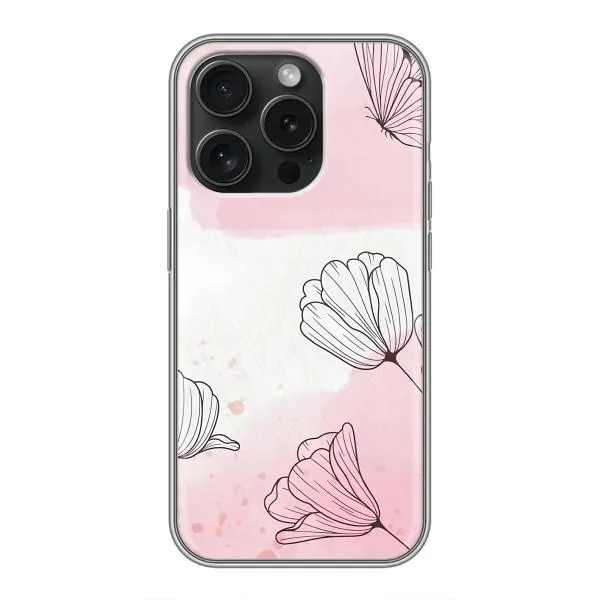 Чехол с принтом «Розовые цветы» для iPhone 16 Pro