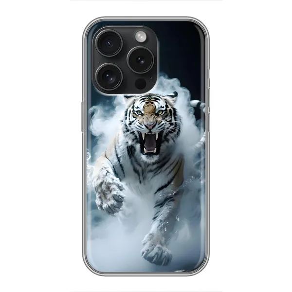 Чехол с принтом «Белый тигр в дыму» для iPhone 16 Pro Чехол с принтом «Белый тигр в дыму» для iPhone 16 Pro
