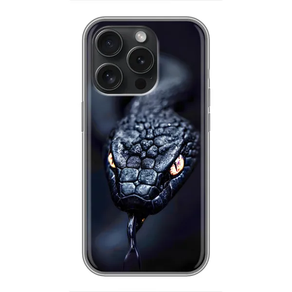Чехол с принтом «Черная змея» для iPhone 16 Pro Чехол с принтом «Черная змея» для iPhone 16 Pro