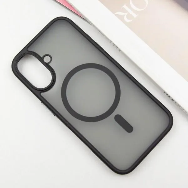 TPU+PC чехол Metal Buttons with Magnetic Fit для Apple iPhone 16 (6.1") — Черный — фото 2 TPU+PC чехол Metal Buttons with Magnetic Fit для Apple iPhone 16 (6.1") — Черный — фото 2