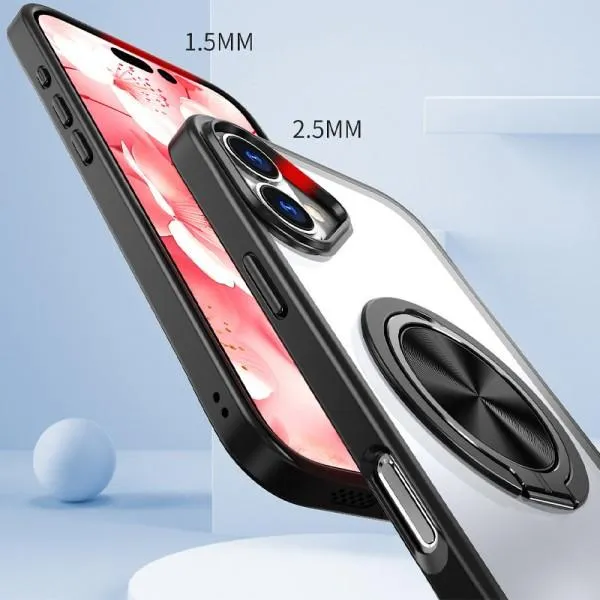 TPU+PC чехол Metal Ring with Magnetic Fit для Apple iPhone 16 (6.1") — Черный — фото 3 TPU+PC чехол Metal Ring with Magnetic Fit для Apple iPhone 16 (6.1") — Черный — фото 3