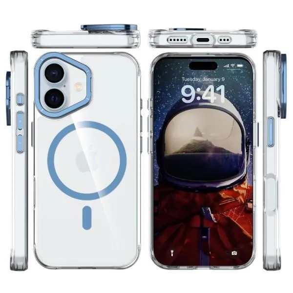 Чехол TPU Space Case Apex with Magnetic Fit для Apple iPhone 16 (6.1") — Темно-синий — фото 4
