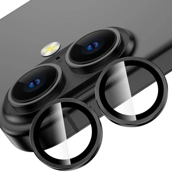 Защитное стекло Metal Classic на камеру (в упак.) для Apple iPhone 16 (6.1") / 16 Plus (6.7") — Черный — фото 5